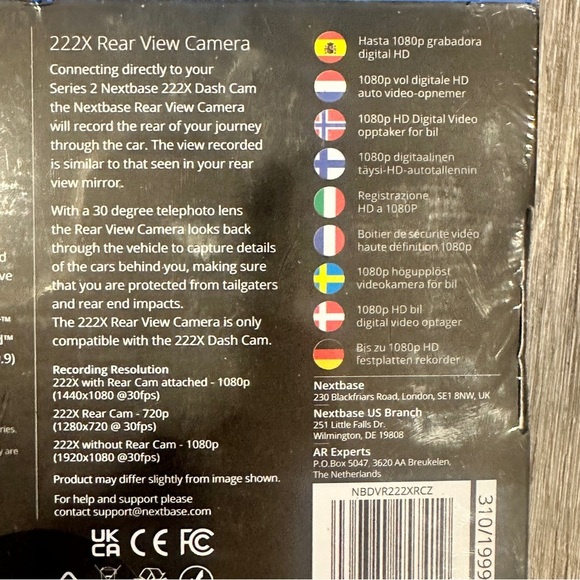 Nextbase 222X Compact Dual Dash Cam Front & Rear 2.5" HD IPS Screen, 1080p Full - Picture 16 of 16